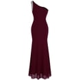 thumbnail image 2 of Angel-fashions Women's One Shoulder Ruching Beading Ribbon Soft Evening Gown, 2 of 7