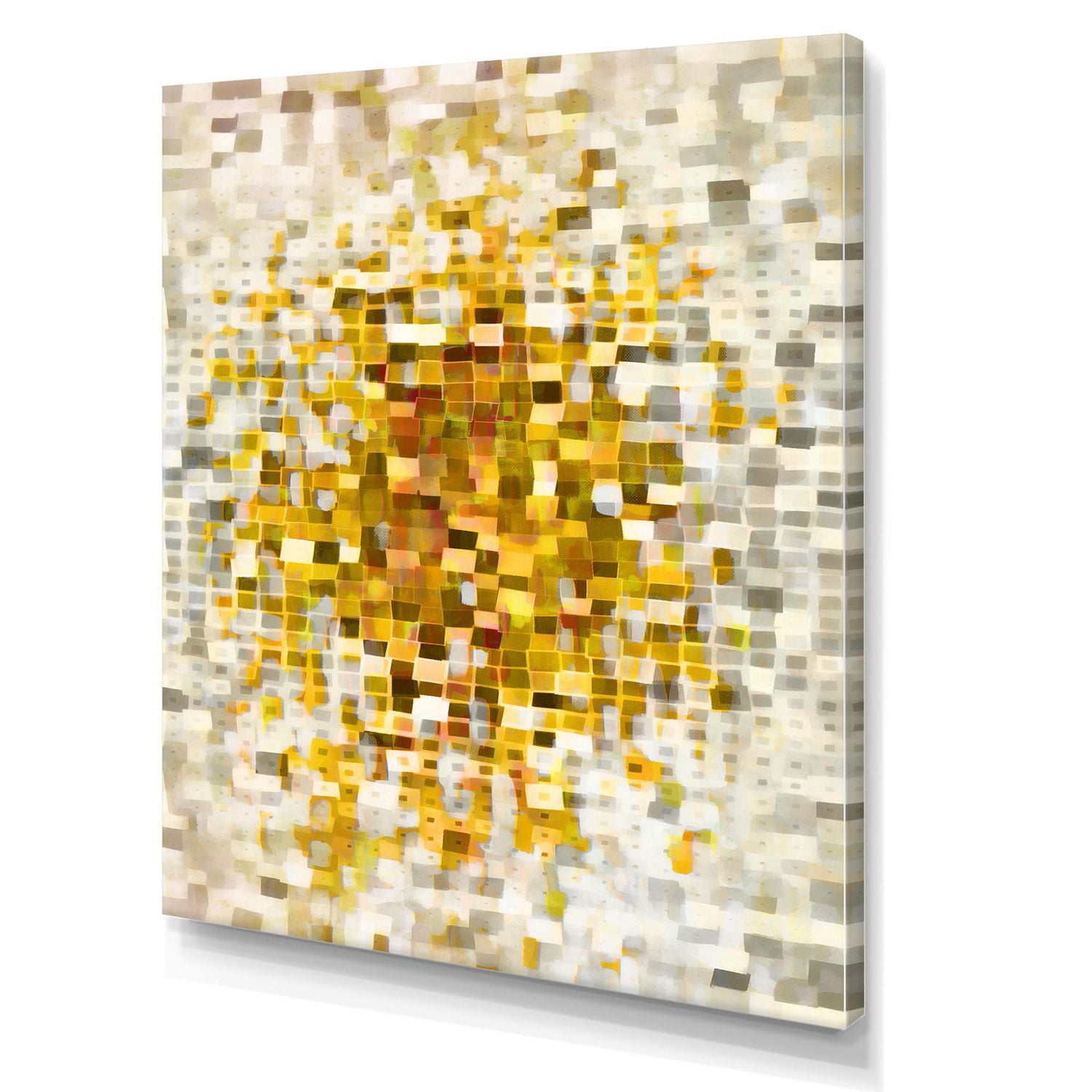 Designart Glam Jaune Explosion Blocs Art mural sur toile