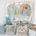 thumbnail image 1 of Designart Ancient Map of The World II Canvas Wall Art, 1 of 4