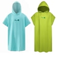 thumbnail image 3 of Yingyy Bathrobe Windproof Fast Drying Replacement Swim Reusable Sports Short Sleeve Men Women Hooded Solid Color Beach Seaside Pool Swimming Robe Black, 3 of 9