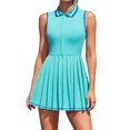 thumbnail image 1 of Charmo Robe de Tennis à Fermeture Éclair pour Femmes, Robe Polo d'Entraînement de Golf, Robe Plissée avec Shorts et Poches, 1 of 9