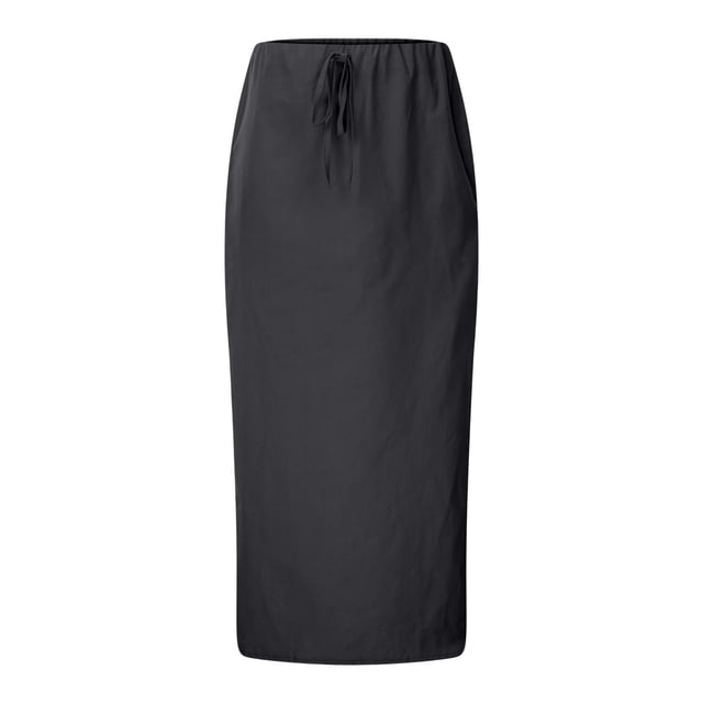 UANWENN Linen Flared Maxi Skirt with Back Slit Elastic Waist Drawstring Long Flowy Ankle Length Skirt Womens Jean Skirt Toddler Skirt Pleated Denim Skirt Chiffon Skirt Pleated Tennis Skirt Hoop Skirt