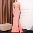 thumbnail image 1 of UPPADA Wedding Guest Dresses for Women One Shoulder Ruched Formal Evening Dress Wrap Ruffle Hem Dress Halter Bodycon Maxi Dress High Waist Party Prom Gown Cocktail Dress Clearance on sale, 1 of 4