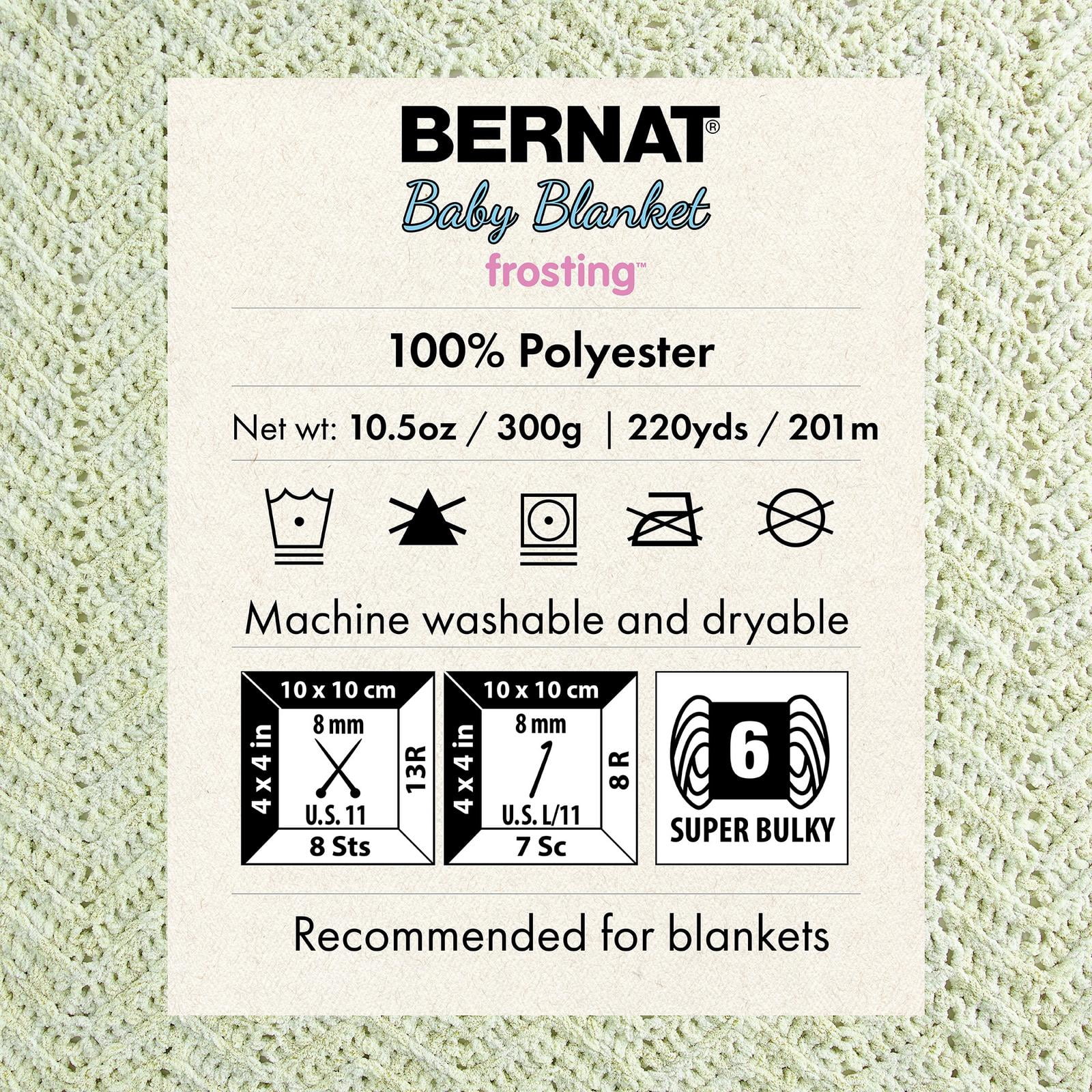 Bernat® Baby Blanket Frosting™ #6 Super Bulky Polyester Yarn, 10.5oz/300g 220 Yards