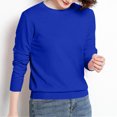 thumbnail image 5 of Yuyuzo Long Sleeve Shirts for Women Crewneck Ribbed Knit Sweater Tops Solid Color Loose Pullover, 5 of 5