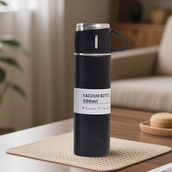 Ensemble de Tasses en Acier Inoxydable 304 à Isolation sous Vide / Tasse de Voyage Anti-Déversement et Résistante aux Fuites avec 3 Couvercles / Longue Rétention de Température / Usage Bureau Extérieur / Vert Bleu Gris Noir