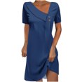 thumbnail image 2 of Prix Réduit, Robe Mi-Mollet à Manches Courtes et Col Rond pour Femmes, Robe Mi-Mollet Simple et Élégante pour Usage Quotidien en Tissu de Haute Qualité, 2 of 9