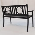 thumbnail image 4 of Bowery Hill Metal Black Bench Rectangular Powder-Coated 45"W x 24"D x 35"H, 4 of 6