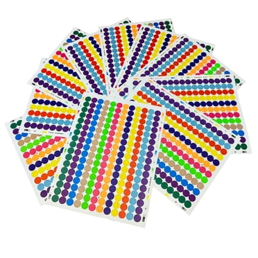 Tag-A-Room 1020 Colored Dot Stickers 1/2 Round Color Coding Labels Circle Dot Label Sticker for Offices, Classrooms, Paper, etc., 14 Bright Colors, 8 1/2 x 11" Sheet