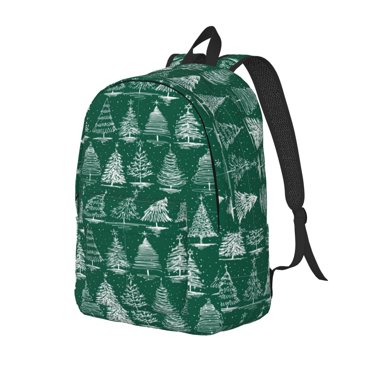 Vsdgher Christmas Trees Print Canvas Backpack Travel Rucksack Unisex Knapsack 15.7/17.7Inch Laptop Backpack for Work,College-Small