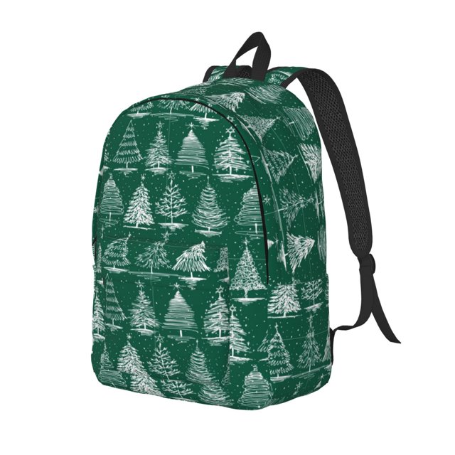 Vsdgher Christmas Trees Print Canvas Backpack Travel Rucksack Unisex Knapsack 15.7/17.7Inch Laptop Backpack for Work,College-Small