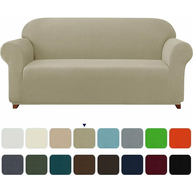 Subrtex Housse de Canapé Extensible 1 Pce Antidérapante, Motif à Grille Texturée