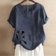 thumbnail image 3 of Birdeem Womens Summer Casual Round Neck Short Sleeve Printing Loose Shirt Tops, 3 of 3