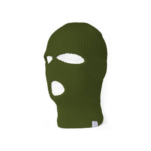 TopHeadwear 3-Hole Ski Face Mask Balaclava, Olive
