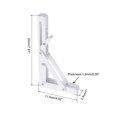 thumbnail image 2 of Uxcell 2 Pcs Folding Shelf Brackets, 8 Inch Iron Collapsible Shelf Bracket, L Shelf Bracket Home Decor, White, 2 of 6