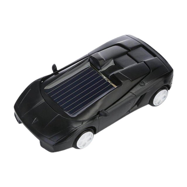 ziyahi 1x Mini Vehicle Gadget Collectible Solar Powered Car for Training Kids Black