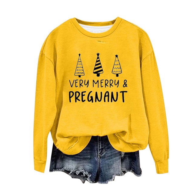 Birdeem Chandail de Noël pour Femmes Col Rond Imprimé Ample Manches Longues Sans Capuche