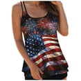 thumbnail image 1 of NIEWTR Womens Tankini Tops Spaghetti StrapsTummy Control Swimsuit Top American Flag Graphic Bathing Suit Top(Brick Red,3XL), 1 of 5