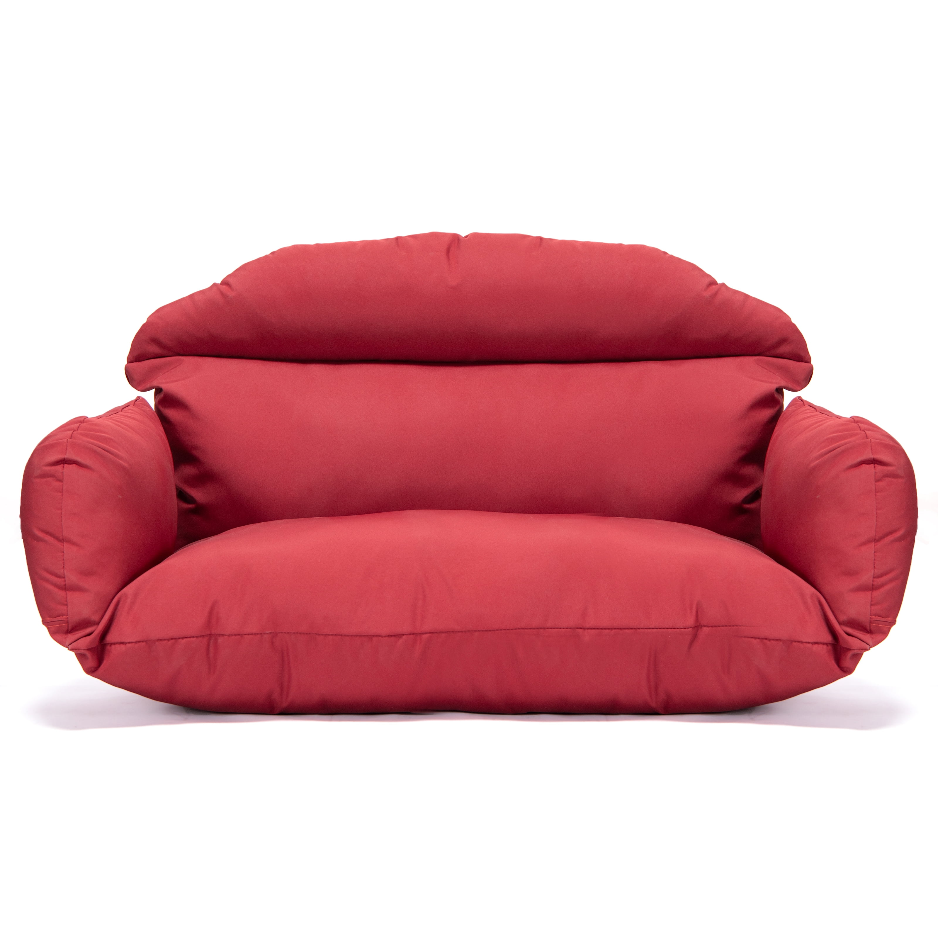 LeisureMod All Weather 2 Person Outdoor Hanging Egg Chair Cushion, Red