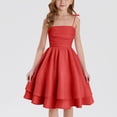 thumbnail image 2 of FAIWAD Dresses for Girls Ruched Layered Adjustment Strap Flowy Cami Dress Kids Girls Party A-line Formal Dresses, 2 of 7