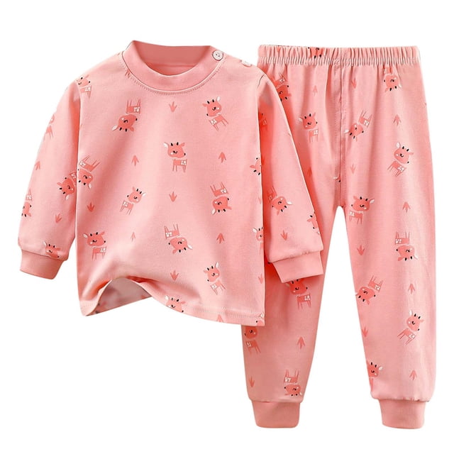 Ensemble de Pyjama à Manches Longues Confortable pour Tout-Petits et Enfants, Tenue de Nuit Douillette