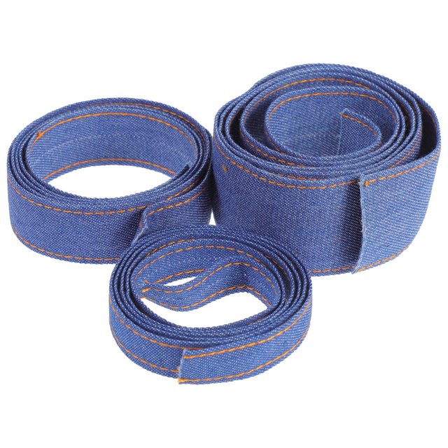 KAKOWELY 3pcs Yards Stitch Denim Ribbon Layering Cloth Fabric Jeans Bows Ribbon for DIY,39.37"X1.57"X0.04"