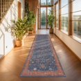 thumbnail image 3 of Washable 10 ft Long Runner for Kitchen Floor - Navy Blue Hallway Runner Rug, Pet Friendly Waterproof Non Slip with Rubber Backing, Stain Resistant Laundry Room Rug (3x10 Navy Blue & Terracotta), 3 of 7