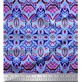 thumbnail image 1 of Soimoi Modal Satin Fabric Moroccan Damask Decorative Fabric Prints by Yard 42 Inch Wide, 1 of 2