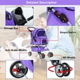 thumbnail image 3 of BestPet Lightweight Folding Pet Stroller for Dogs & Cats, Portable 4-Wheel Travel Carrier, Purple, 3 of 6