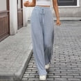thumbnail image 4 of Ailaofu Womens Ribbed Wide Leg Lounge Pants with Pockets Casual Relaxed Comfy Loose Soft Knit Pajama Pants with Drawstring, 4 of 7