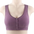 thumbnail image 2 of MIASHUI Front Closure Bras for Older Women Push Up Breathable Front Button Bralette Comfy Sleep Bras,Grey,48, 2 of 6