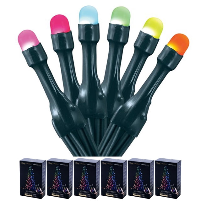 Home Heritage Luminations Christmas Holiday Party Lights, Twinkly App Control, 16.3' Wrapped Dome, 50 RGB LEDs (6 Pack)