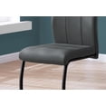 thumbnail image 2 of Monarch Specialties Dining Chair, Set Of 2, Side, Upholstered, Kitchen, Dining Room, Pu Leather Look, Metal, Grey, Black, Contemporary, Modern, 2 of 4