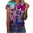 thumbnail image 1 of CEHVOM Mode Femmes Été Demi-Manche Pull Couleur Unie Casual Chemisier Tops, 1 of 4