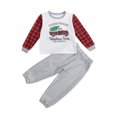 thumbnail image 1 of goowrom Enfants Imprimé Voiture Dessin Animé Col Rond Manches Longues + Pantalons Longs Couleur Unie, 1 of 6