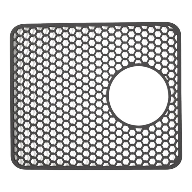 veasfak Kitchen Sink Mat Countertop Mat Heat Resistant Non Slip Sink Grid Sink Liner Pad Gray