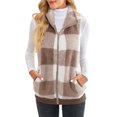 thumbnail image 3 of Innerwin Waistcoat Zip Up Ladies Fleece Vest Work Sleeveless Lightweight Sherpa Jacket Khaki L, 3 of 6