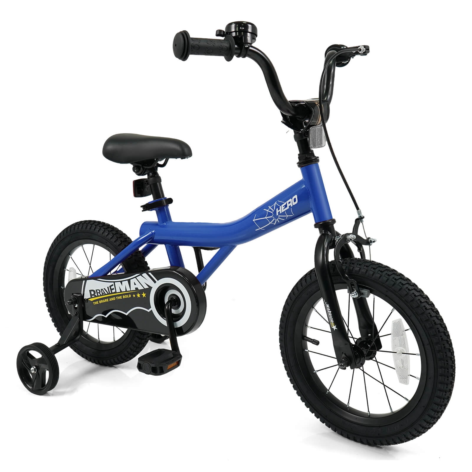 Costway Kids Bike, 14 Inch Bicycle for Children with Removable Training Wheels, Dual Brakes Blue