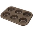 thumbnail image 3 of kurtrusly Non-Stick Muffin Pan Cupcake Cookie Molds Bakeware 6 Holes Gold, 3 of 9