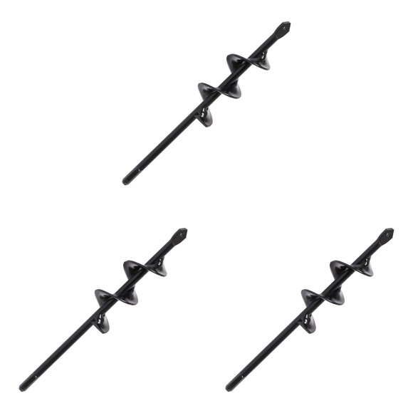 Drill Bit for Garden Spiral Bulb Planter Bit with Solid Steel Shaft for Hex Driver Tools 4x22cm— Accessory for Soil Drilling, 22.8 cm×4.2 cm, Black 3 Packs