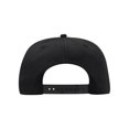 thumbnail image 2 of Cotton Twill Flat Bill 6 Panel Mid Profile Snapback Hat, Black, 2 of 2