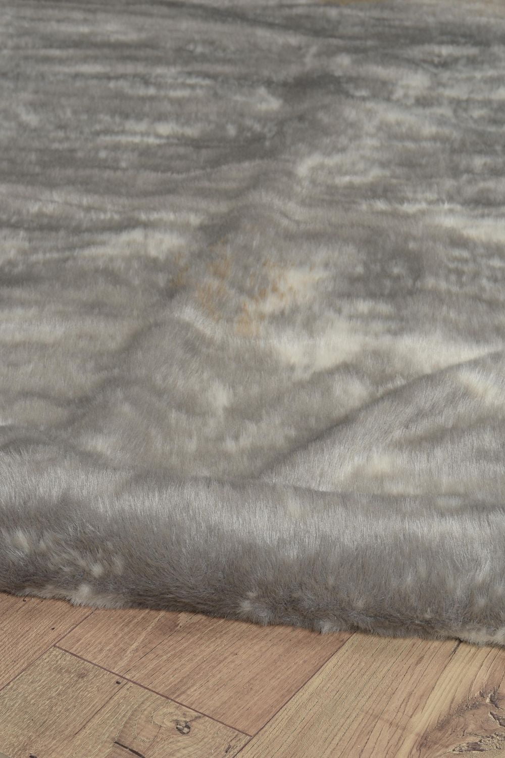 Faux Cowhide Rug, Grey Mix