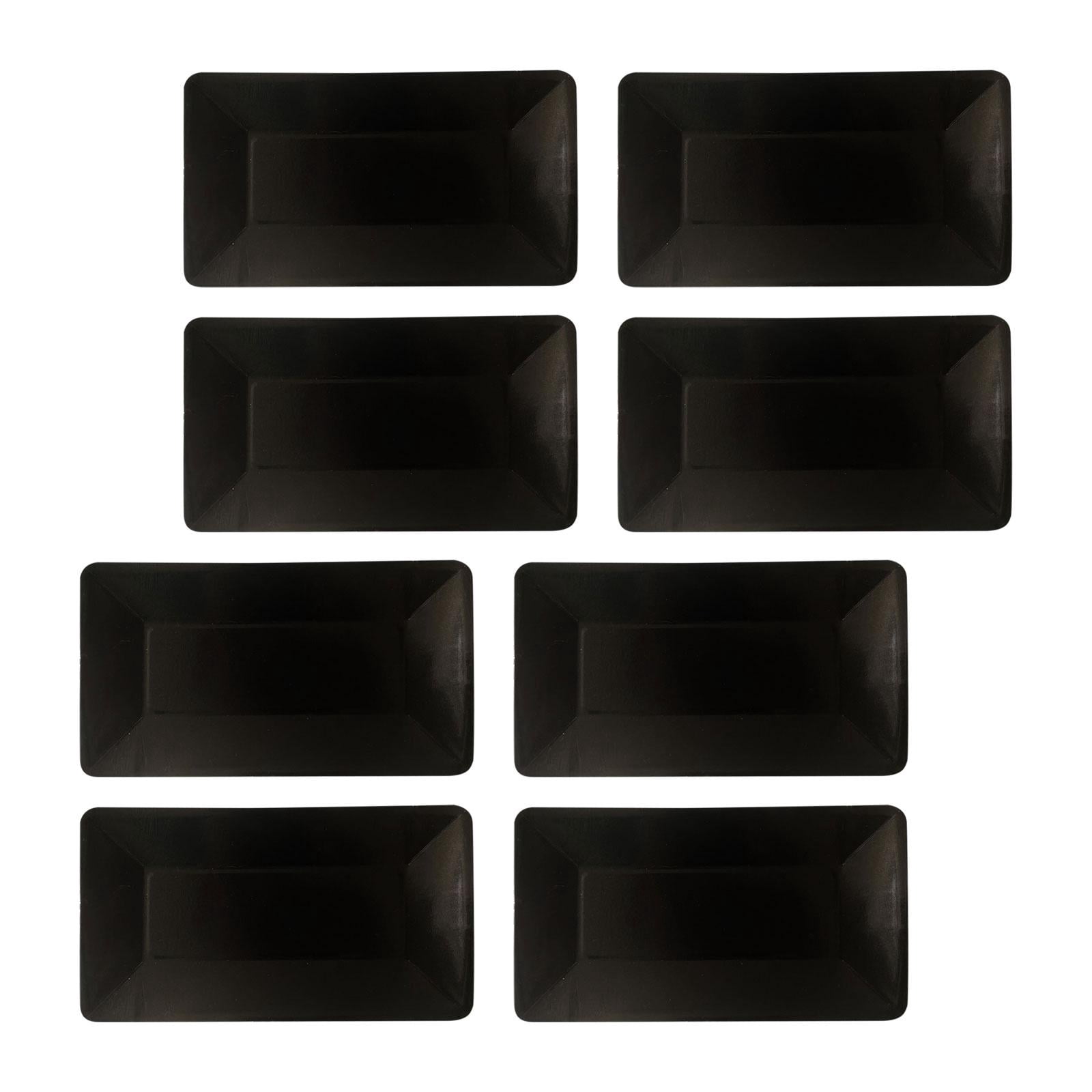 GUOOL 8 Pieces Disposable Plates Durable Party Paper Plates for Cafe Dining Baking Black
