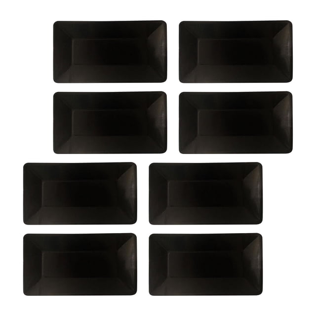 GUOOL 8 Pieces Disposable Plates Durable Party Paper Plates for Cafe Dining Baking Black