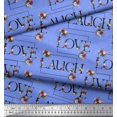 thumbnail image 2 of Soimoi Crepe Silk Fabric Floral Love Text Print Sewing Fabric Yard 42 Inch Wide, 2 of 5
