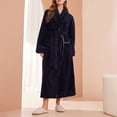 thumbnail image 2 of Timegard Womens Robe Soft Warm Fleece Bathrobe Solid Color Fall Winter Casual Loose Comfy Nightgowns, 2 of 3