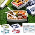 thumbnail image 2 of Matoen12 Bento Box Adult Lunch Box Plastic Double Layered Sealed Microwave Oven Student Picnic Lunch Box Red, 2 of 6