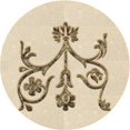 thumbnail image 1 of Ahgly Company Tapis d'Intérieur Ronds Transitionnels Lavables à la Machine, Brun Pérou, 3 Pieds Rond, 1 of 7