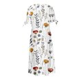 thumbnail image 4 of Babysbule Liquidation Robes d'Été pour Femmes, Mode Femmes Décontractée Ample Imprimé Papillon Col en V Manches Mi-Longues Boutons Poches Robe Longue, 4 of 5