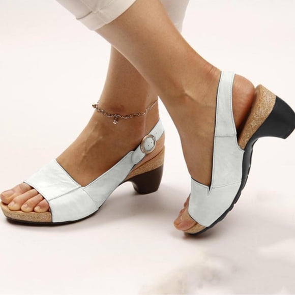 Dvkptbk Square Toe Low Heeled Sandals for Women Low Block Heels Sandals Open Toe Ankle Strap Chunky Heels Slip on Heeled Sandal Mule Heels for Party Wedding Dress Shoes - Summer